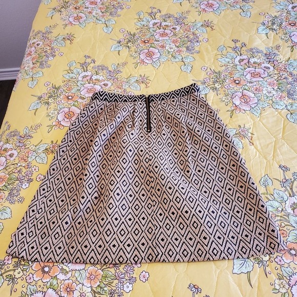 Anthropologie Lauren Moffatt Geometric Neutral Academia skirt w/ pockets Size 10 - Picture 10 of 12